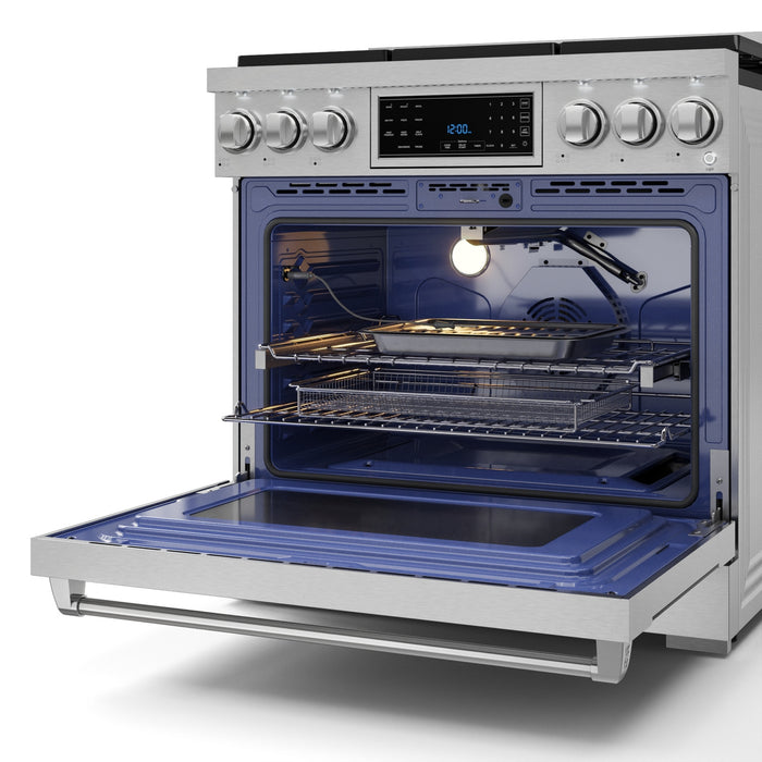 Cuisinière à gaz amovible de style professionnel collection Gordon Ramsay de Thor Kitchen de 36 po avec panneau de commande tactile inclinable - RSG36