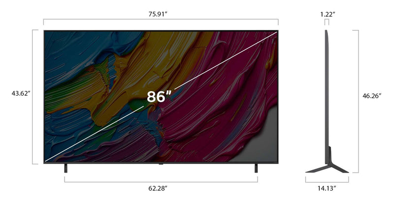 Téléviseur intelligent QNED LG QNED80 UHD 4K de 86 po avec webOS (86QNED80AUA.ACC) - modèle 2025