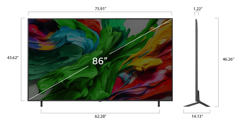 Téléviseur intelligent Mini DEL evo LG QNED85 UHD 4K de 86 po avec IA et webOS (86QNED85AUA.ACC) - modèle 2025