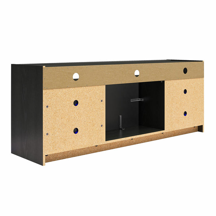 Meuble pour téléviseur Luna d’Ameriwood Home avec foyer électrique pour téléviseurs jusqu’à 65 po - chêne noir