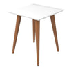 Grande table de bout carrée Utopia de Manhattan Comfort de 19,84 po avec pattes évasées en bois - blanc lustré