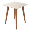 Grande table de bout carrée Utopia de Manhattan Comfort de 19,84 po avec pattes évasées en bois - blanc cassé et crème d’érable