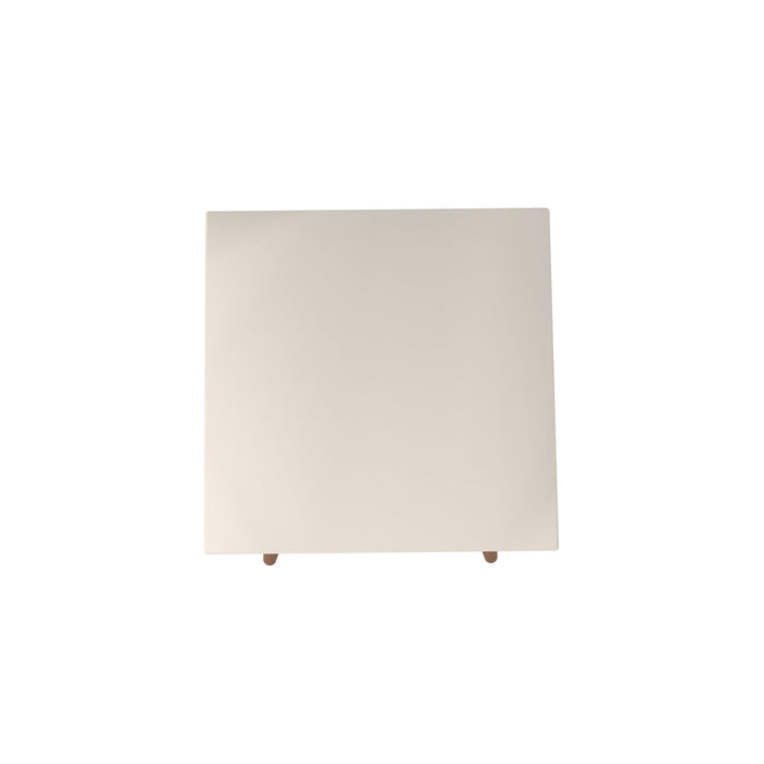 Grande table de bout carrée Utopia de Manhattan Comfort de 19,84 po avec pattes évasées en bois - blanc cassé et crème d’érable