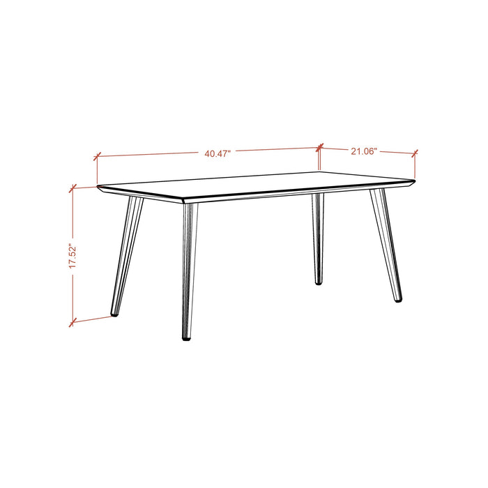 Grande table à café rectangulaire Utopia de Manhattan Comfort de 17,52 po avec pattes évasées - blanc lustré