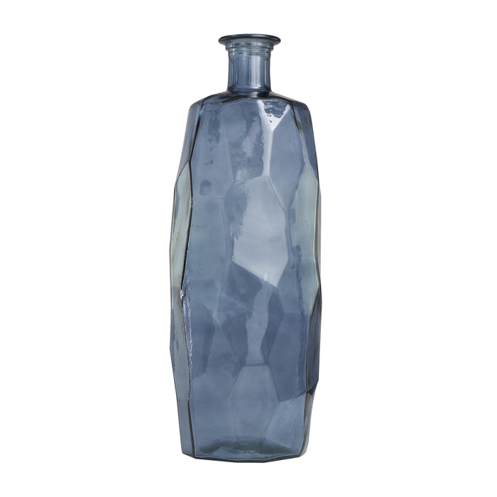 Vase de 29 po en verre espagnol recyclé - bleu