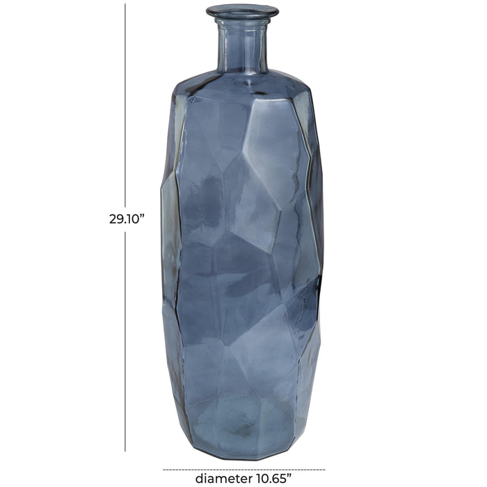 Vase de 29 po en verre espagnol recyclé - bleu