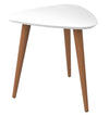 Grande table de bout triangulaire Utopia de Manhattan Comfort de 19,88 po avec pattes évasées en bois - blanc lustré