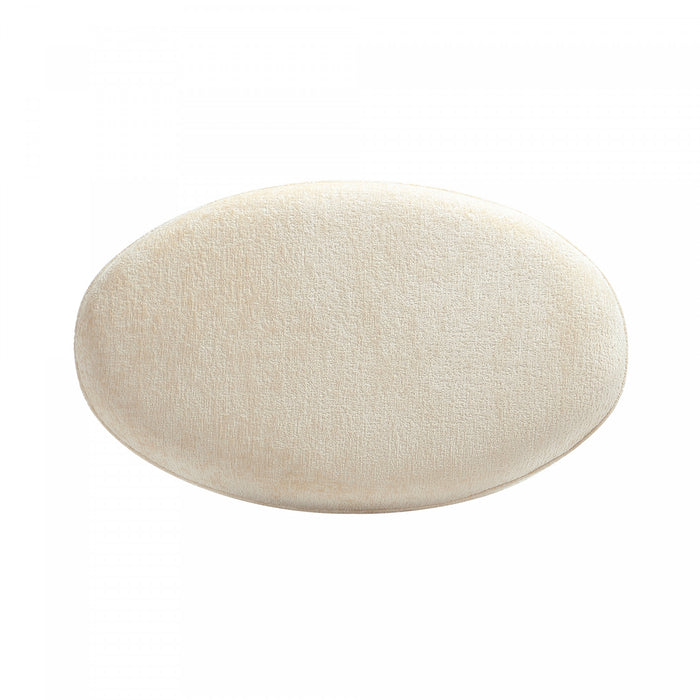 Tabouret d’appoint Tribeca style mid-century moderne en chenille creme