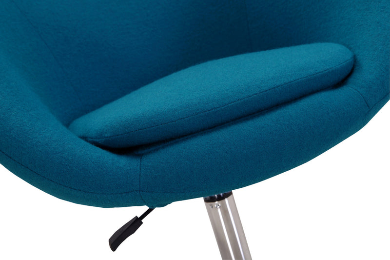 Fauteuil lounge pivotant moderne Hopper en tissu bleu - Lot de 2