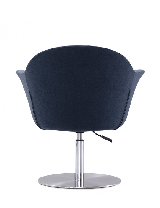 Fauteuil pivotant moderne tisse Voyager en melange de tissus, bleu fume - Lot de 2