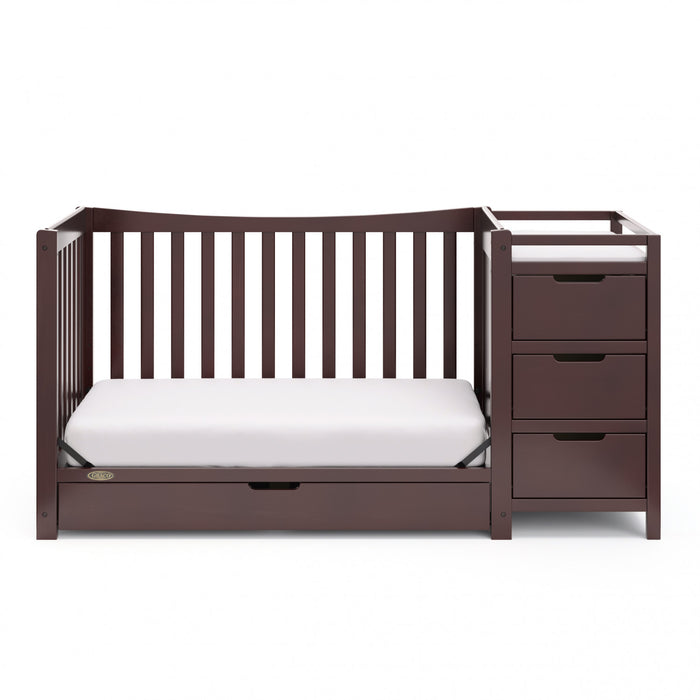 Graco Remi Lit de bebe convertible 4-en-1 avec table a langer - Espresso