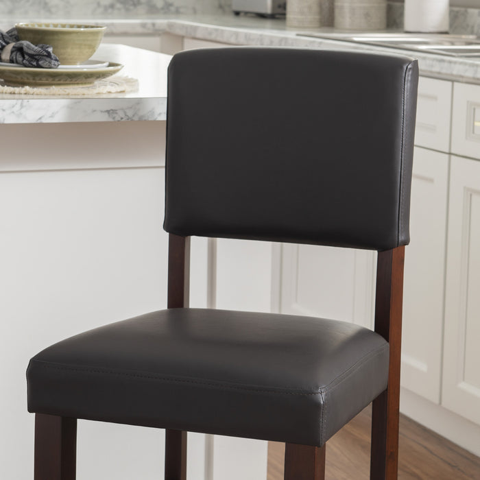 Tabouret Monaco de hauteur comptoir en similicuir - espresso