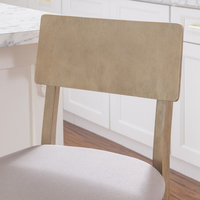 Tabouret Jorissen de hauteur comptoir en tissu d’apparence lin - gris