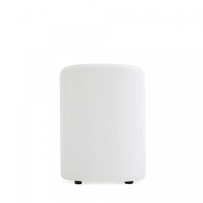Fauteuil moderne en cuir vegetalien Anna Round blanc - Lot de 2