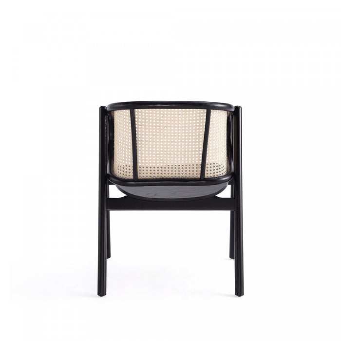 Fauteuil d’appoint en bois style industriel chic Versailles en noir et naturel - Lot de 2