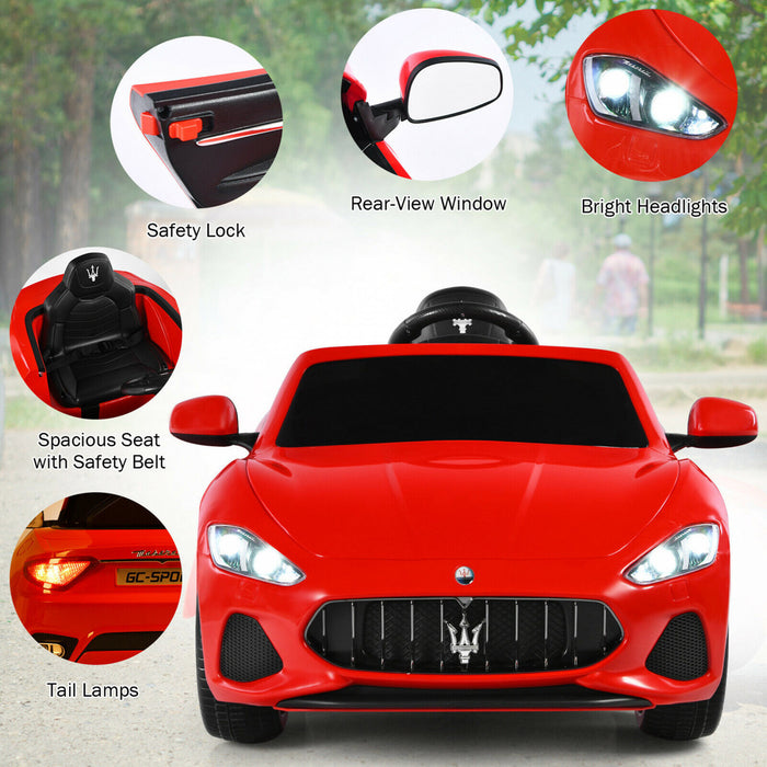 12v Enfants Ride On Car Maserati Grancabrio Sous Licence Avec Telecommande Et Musique Rouge