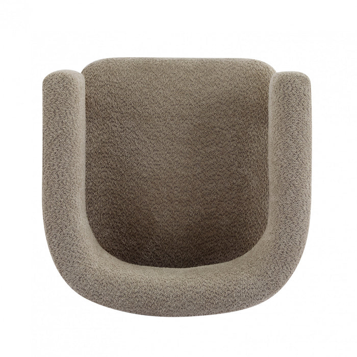 Evelyn Fauteuil d’appoint avec assise confortable et revetement en boucle, camel clair