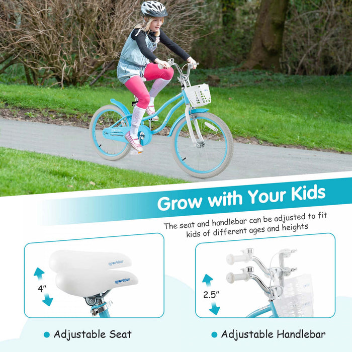 Prorider 20\" Velo Pour Enfants Avec Guidon Reglable En Hauteur Et Frein A Main Du Siege Et Frein De Montagne Bleu