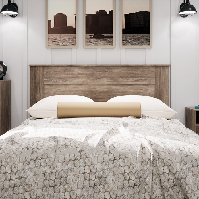 Tête de lit à panneau plat pour grand lit - gris délavé