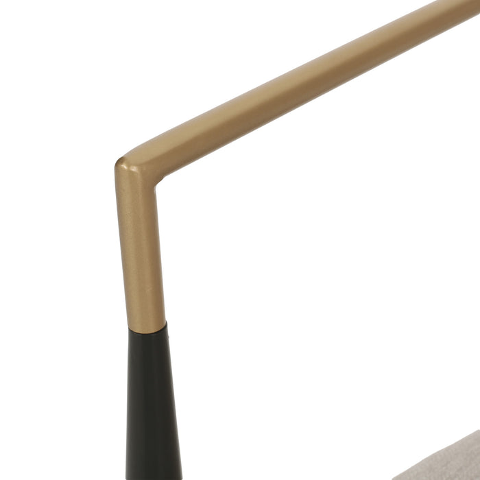 Ensemble De 2 Chaises De Salle À Manger Mila Avec Revêtement En Tissu Et Structure En Metal - Beige Et Noir