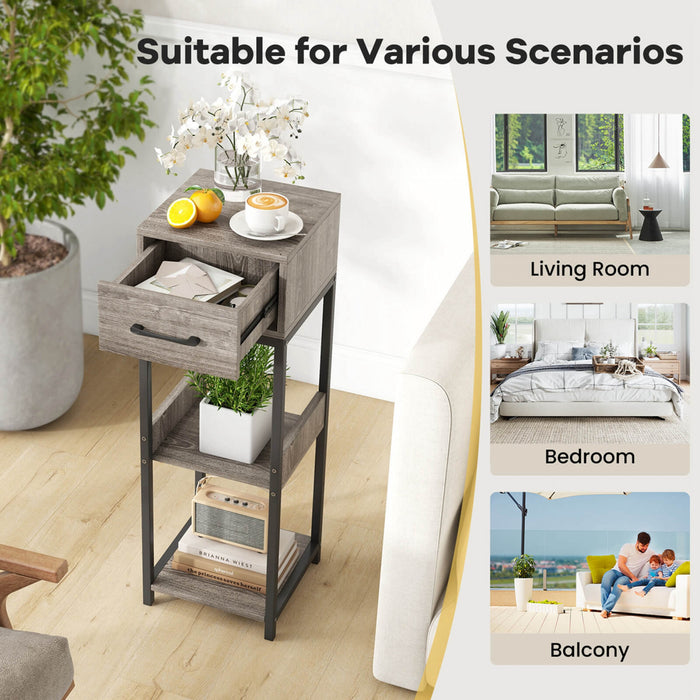 Costway 2 Pack 3 Etagere D'installation Haute Interieure De Niveau Avec Etagere D'affichage De Dispositifs Anti-basculement De Tiroir