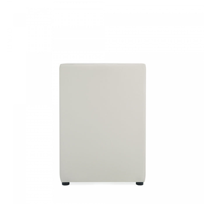 Fauteuil moderne en cuir vegetalien Anna Square en gris pierre - Lot de 2