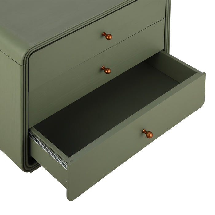 Sophia Table de Nuit Moderne avec Rangement et Tiroir, Vert Olive