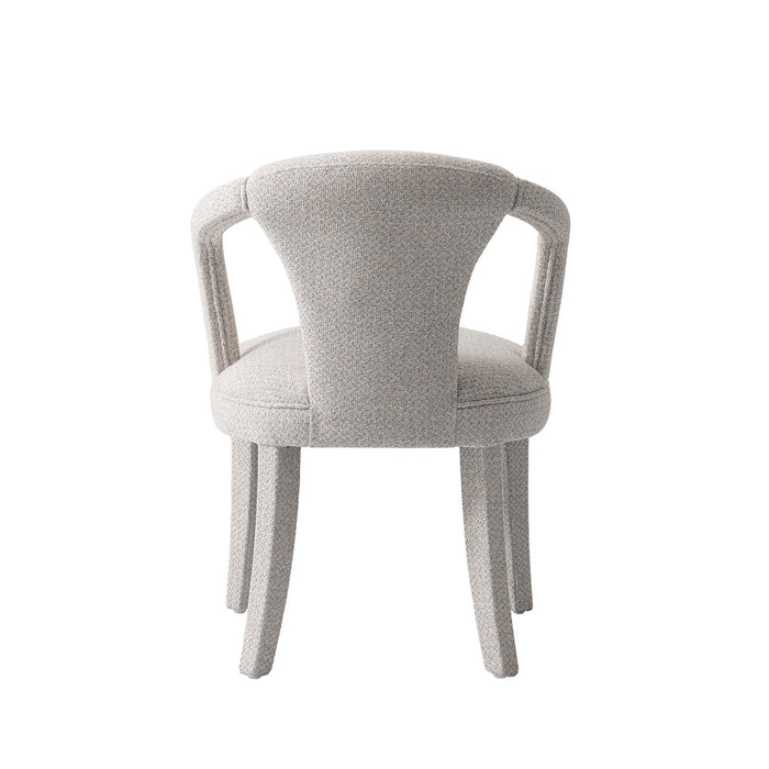 Fauteuil Palmer style milieu du siecle moderne en tweed rembourre, coloris Silver Lining
