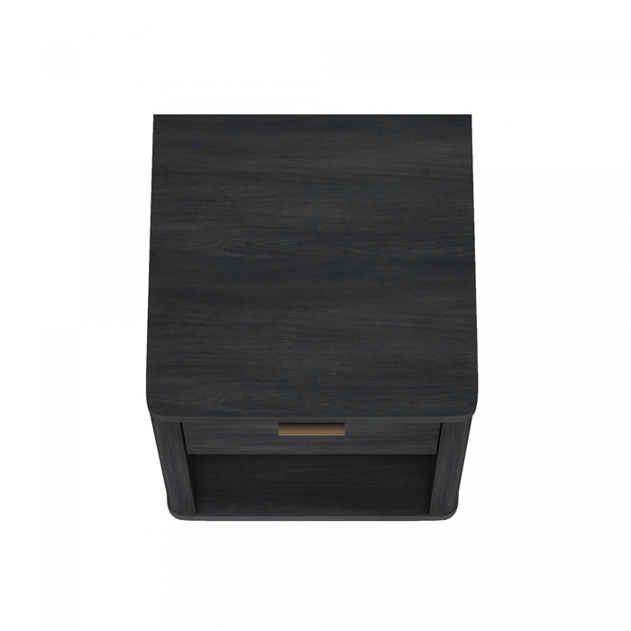 Table de nuit moderne Evelyn 20\" en gris charbon (1 tiroir)