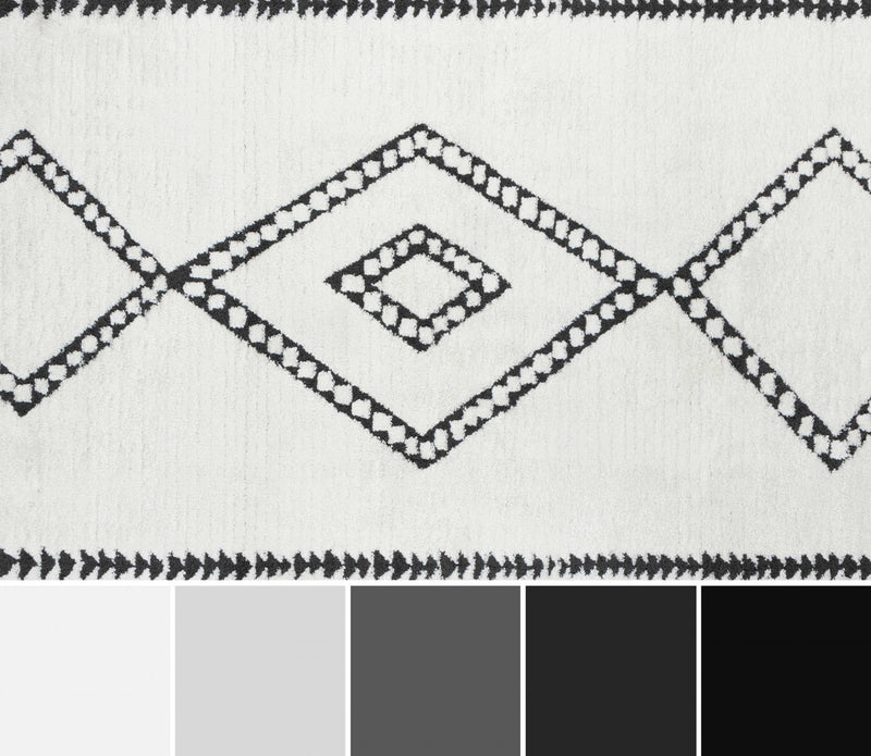 Tapis Contemporain Zelda 5'3\" x 7'2\" en Ivoire