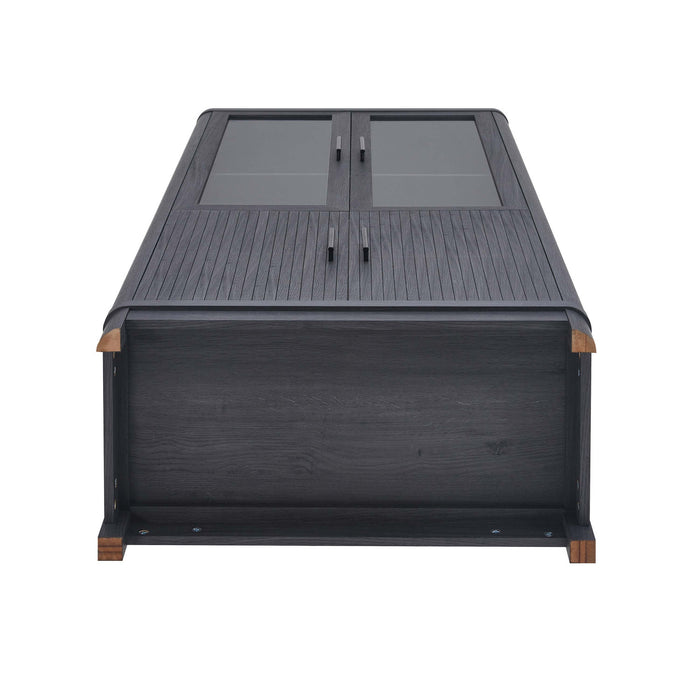 Armoire bibliotheque Jodie style milieu du siecle 79 cm en gris charbon (6 etageres) – Lot de 3