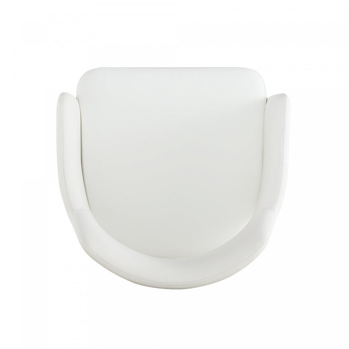 Fauteuil moderne Tremont en cuir vegetalien avec accoudoirs en metal, blanc - Lot de 2