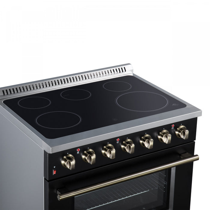 Cuisiniere electrique Galiano de 36 po, 5 foyers radiants, 5,36 pi³, noir – FFSEL6083-36BLK