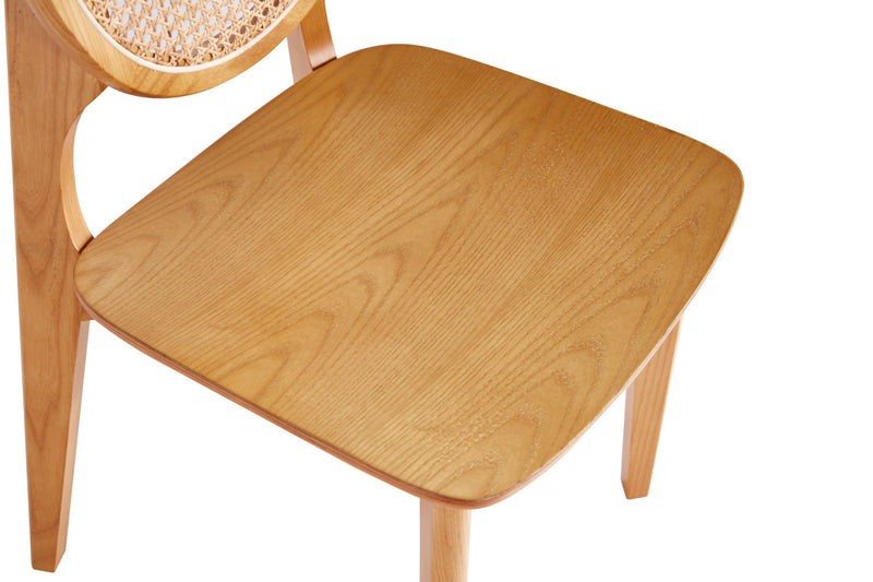 Chaise de salle a manger en bois style industriel Versailles, finition naturelle - Lot de 4