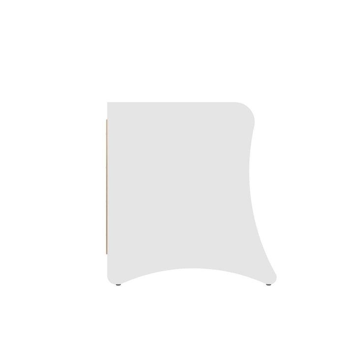 Table de nuit Coney style mid-century moderne 20\" en blanc (2 tiroirs)