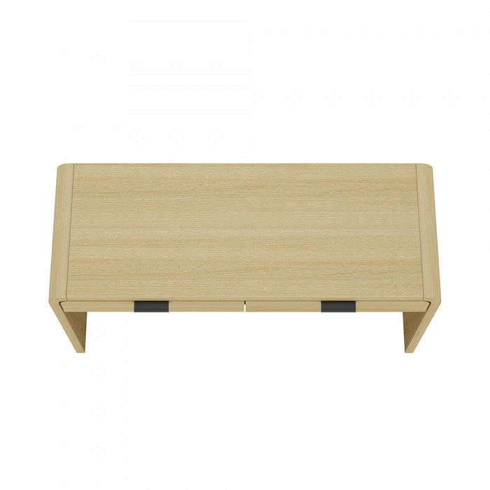 Bureau moderne Grace 54\" en chene naturel (2 tiroirs)