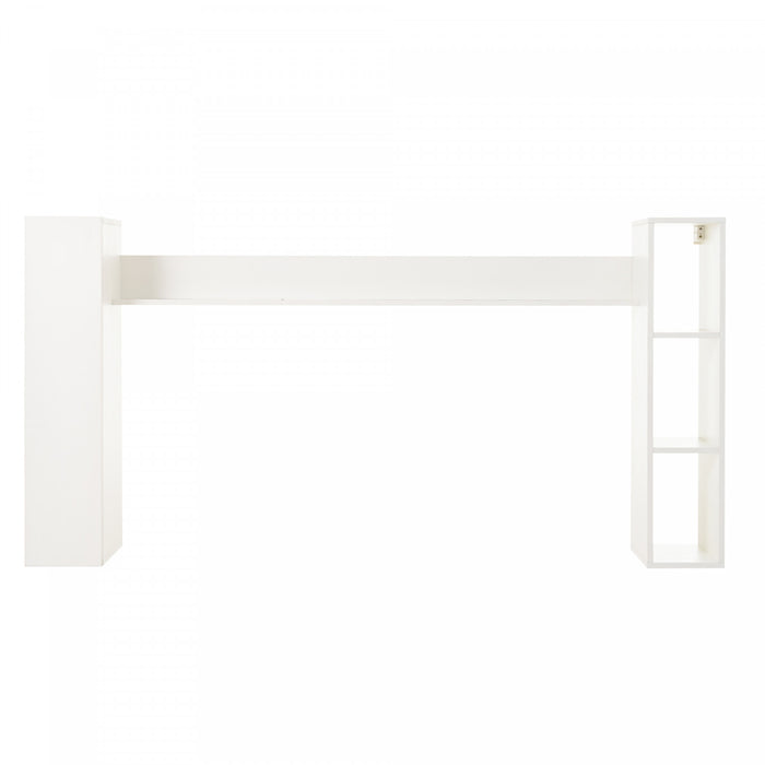 Zara Ensemble Meuble TV Mural 65 po avec Etageres d'Exposition, Blanc