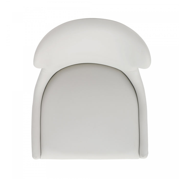 Tabouret de bar Blair moderne en bois avec assise rembourree, coloris blanc