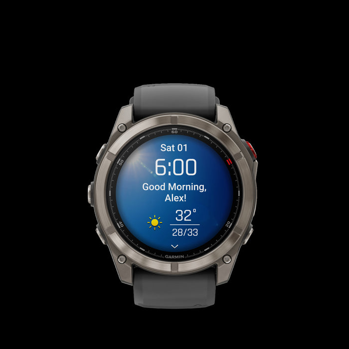 Montre intelligente Garmin Fenix 8 Pro 51 mm Graphite Premium - Vetement de performance, durabilite de lentille en saphir, previsions meteorologiques LTE, enregistrements de localisation, profils de triathlon