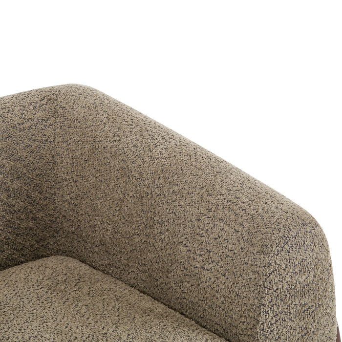 Tuxor Fauteuil Moderne en Bouclette a Design Tuxedo, Brun Clair, Noyer