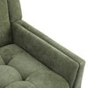 Midway Mid-Century Modern Armchair with Tufted Waffle Stitch, Green, Walnut | Midway Fauteuil Moderne du Milieu de Siecle a Point Capitonne Gaufre, Vert, Noyer