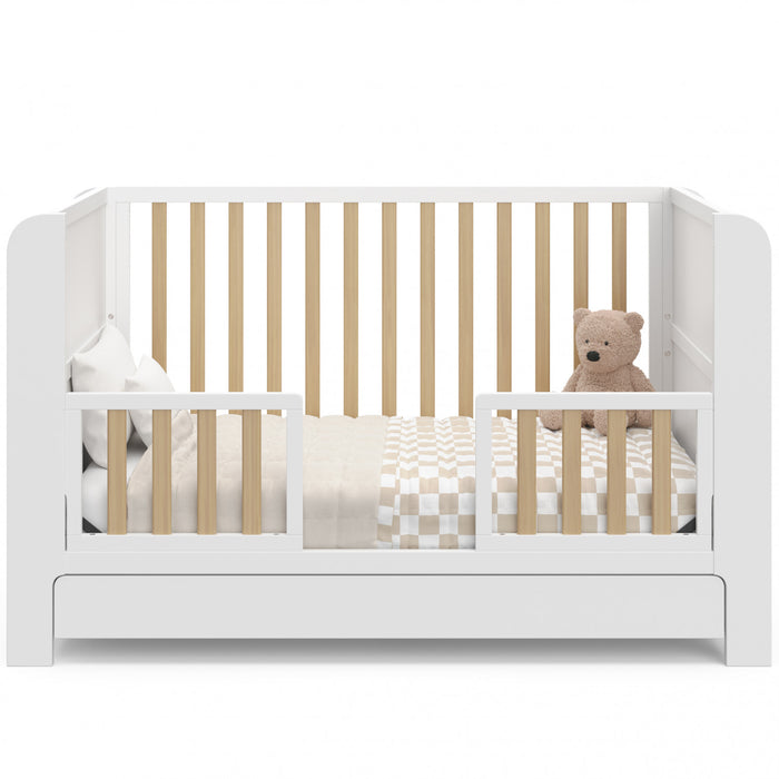 Graco Read with Me Convertible Lit de bebe avec tiroir - Blanc avec bois clair