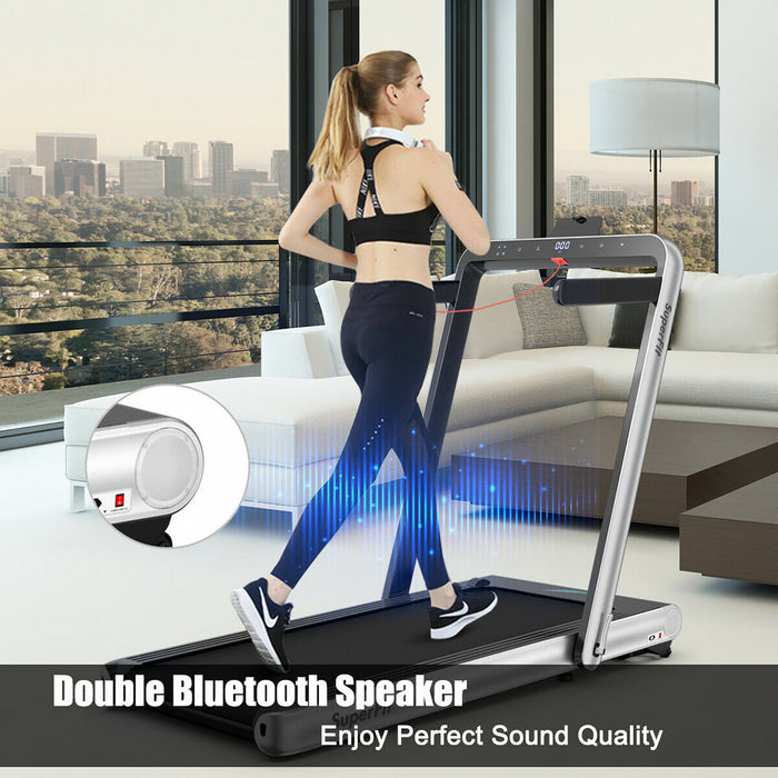 Tapis De Course Pliant 2 En 1 16km/h Superfit – Avec Bluetooth Et Controle Via App