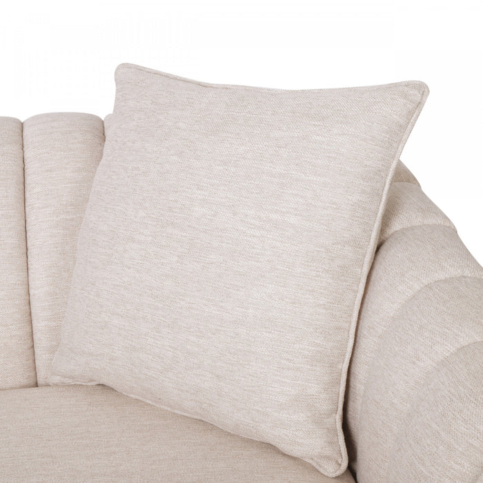 Sofa De Format Condo Taylor De 84,5 Po, Tissu aspect lin, Pattes En Bois - Beige Blanc