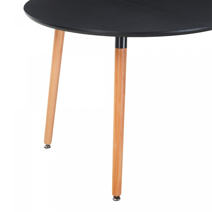 Table a manger gain de place Noah avec rallonge, couleur noire