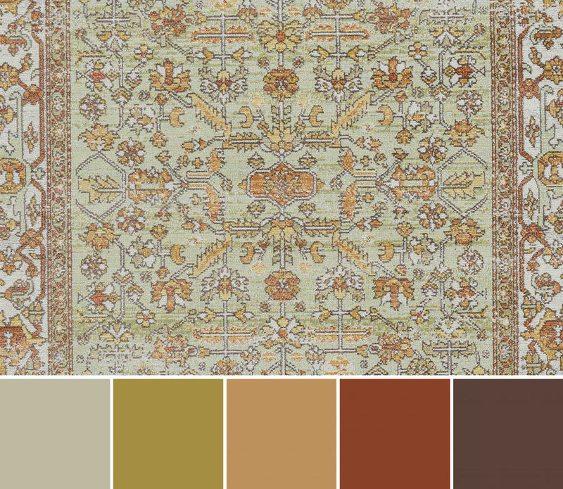 Tapis Traditionnel Hailey 6'7\" x 9'6\" en Vert