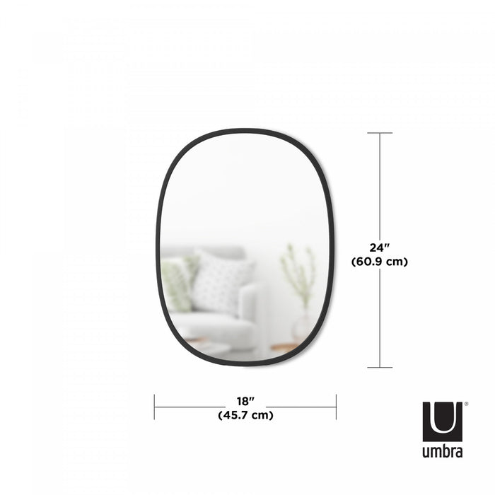 Miroir mural ovale Hub de Umbra de 24 po x 18 po - noir