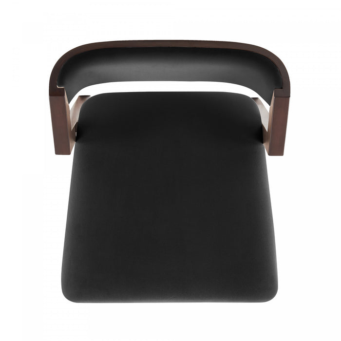 Tabouret de comptoir moderne Patricia en bois avec revetement en tissu, coloris noir