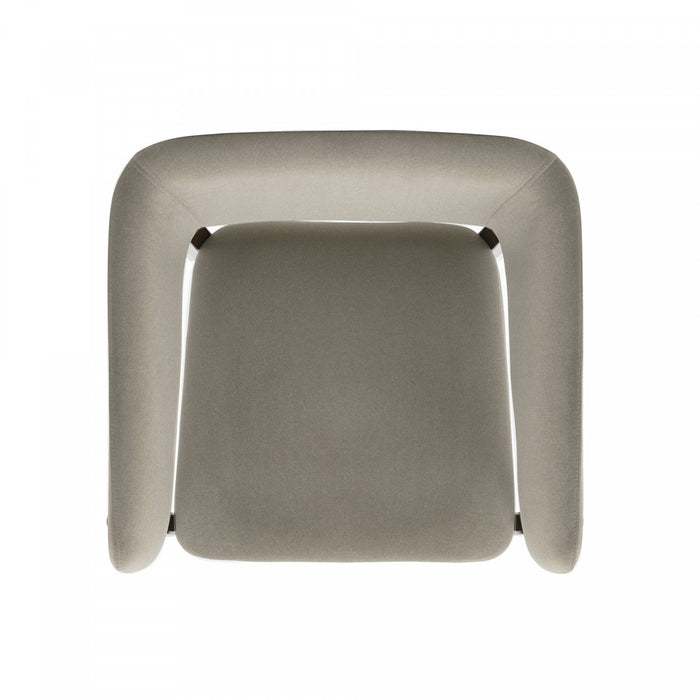 Fauteuil Blake moderne en faux mohair avec accoudoirs en bois, lin – Lot de 2