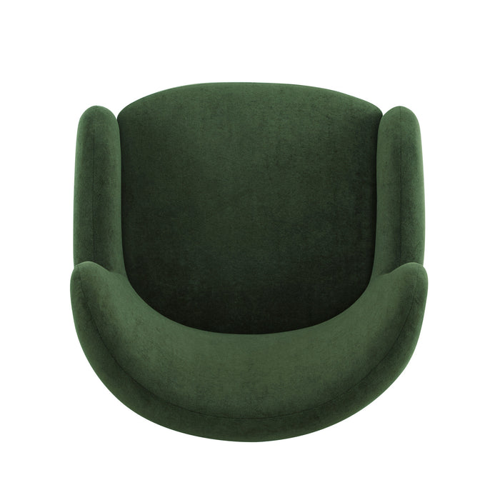Sophia Fauteuil confortable rembourre avec dossier a oreilles, vert olive